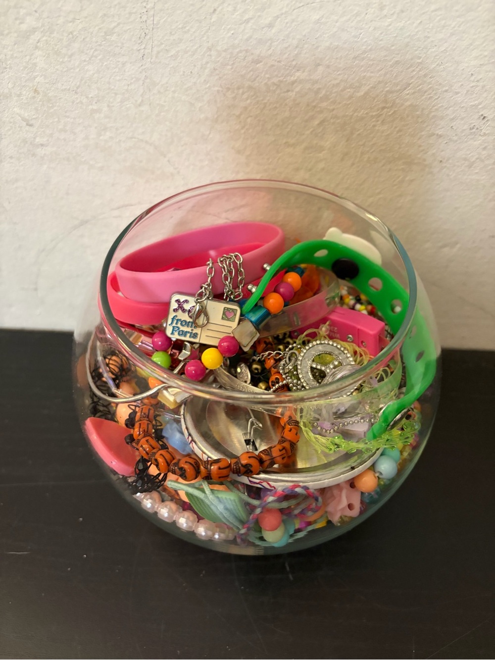 Girls Glass Jewelry Jar! Necklaces, bracelets, earrings and more